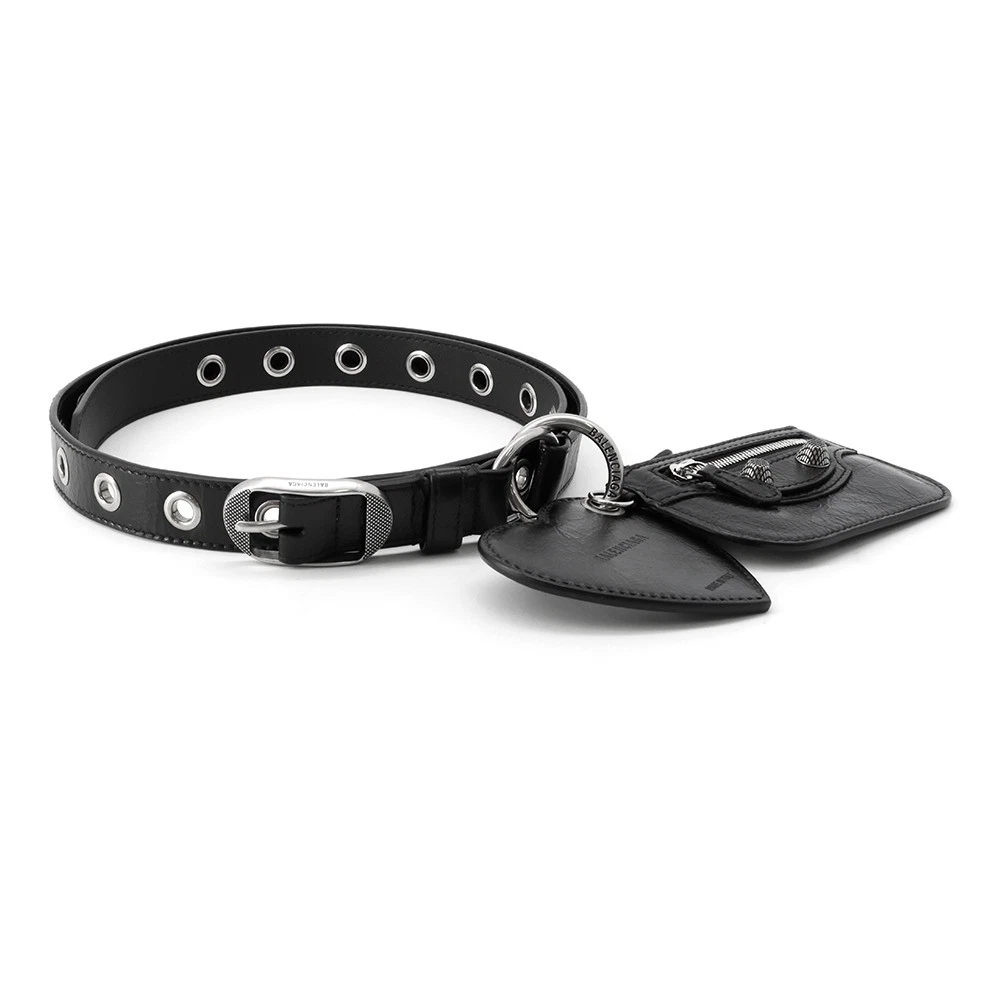 Balenciaga — BALENCIAGA Luca Goal Bag Charm Belt Size 105 Leather Black 718979