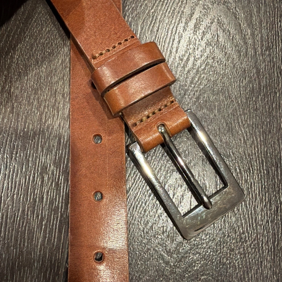 VTG Banana‎ Republic Brown Genuine Italian Leather Belt Solid Brass Buckle USA Vintage Banana Republic Wide Brown Leather Belt: Solid Brass  main image 3