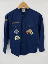 Boy Scouts of America Youth Uniform Shirt Blue Long Sleeve USA Size Large