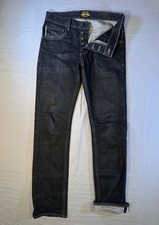 Brave Star Selvage Jeans 29x30 Black Button Fly USA Made