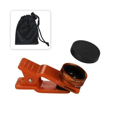 Reiko HD Camera Lens Kit Built in 10X Macro Lens & 100 Degree Wide Angle Orange