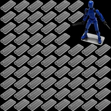 100 Pcs Action Figure Stand for Most 6 Inch Clear Plastic Square, white 