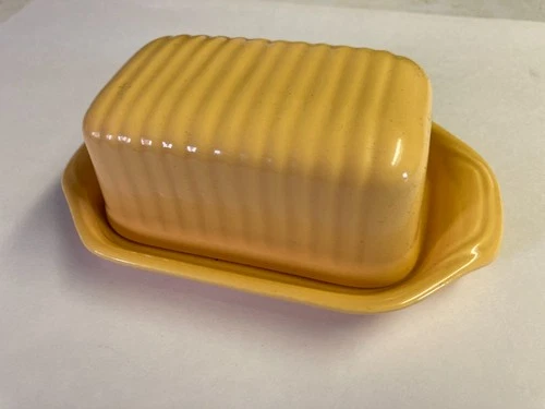 Bauer Yellow Butter Dish, Bauer Pottery 2000 line