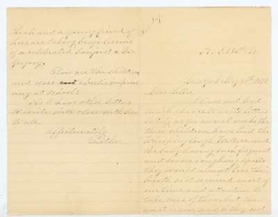 1894 Handwritten Letter New York Whooping Cough Banjo Lessons History Antique