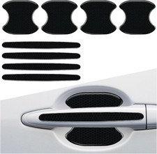8PCS Car Door Handle Bowl Sticker, Reflective Anti-Scratch Auto Door Black