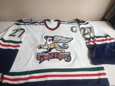SP Grand Rapids Griffins Hockey Jersey White Navy Green Red Size 56
