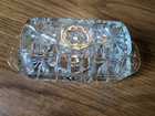 Anchor Hocking Star Of David Cut Crystal Glass Butter Dish With Lid Vintage