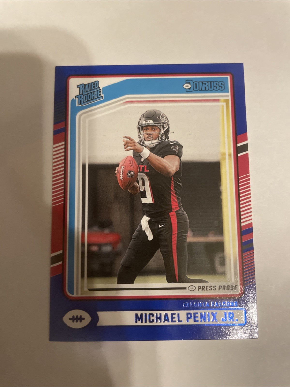 2024 Panini Donruss - Rated Rookie Michael Penix Jr. #308 Blue Press Proof (RC)