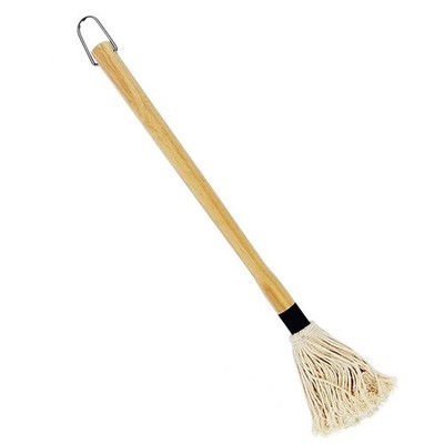 1 Stück BBQ Baumwollmopp mit Holzgriff - Reine Baumwolle BBQ Mop Bürste Hol4993