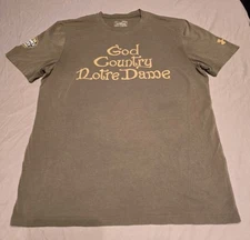RARE Under Armour God Country Notre Dame Tee 2016 Shamrock Series Sz M EUC NCAA