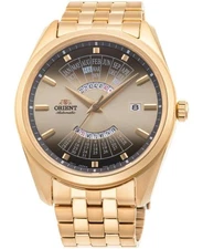ORIENT Men Analog Automatic Casual Watch Classic Dress Golden Dial Waterproof Ro