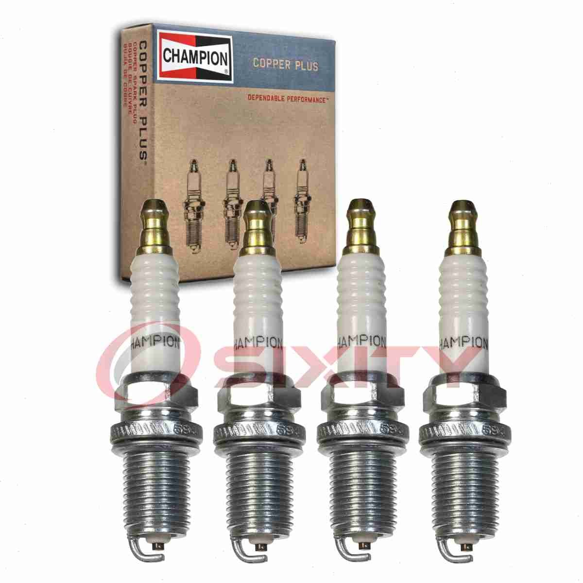 4 pc Champion Copper Plus Spark Plugs for 1986-1994 Saab 900 2.0L 2.1L L4 qs