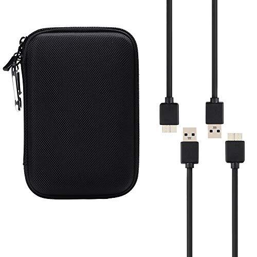 Portable Hard Drive Case with 2 USB 3.0 Charger Cable External Hard Drive Por...-image