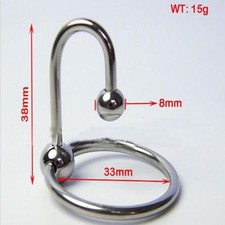Stainless Steel Male U-rethral Sounds Stretching Dilator Penis Plug with Ring