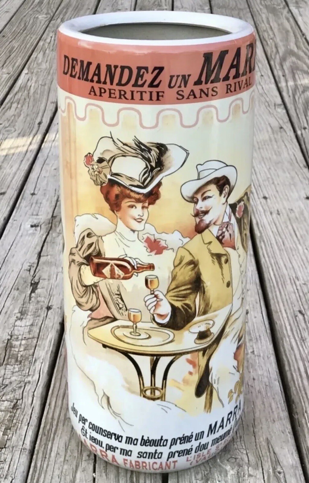 Quina Marra Apertif Advertisement Porcelain Umbrella Stand eBay