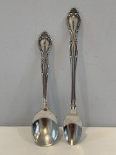 VTG Oneida Community Silverplate 2 Piece Baby Spoon Set 1960 Affection Pattern
