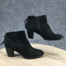 Crown Vintage Boots Womens 9.5 M Casual Zip Bootie 3818762 Black Leather Heels