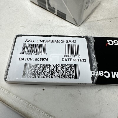 VERIZON 5G LTE NANO SIM 4FF UNIVPSIM5G-SA-D - Pack Of 10 Cards.