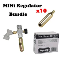 Mini Regulator Kit with 10 x 16g CO2 Gas bottle/bulb For serving Party/Mini Keg