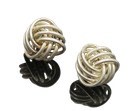 925 Sterling Silver Vintage Shiny Round Knot Drop Earrings Eg9766