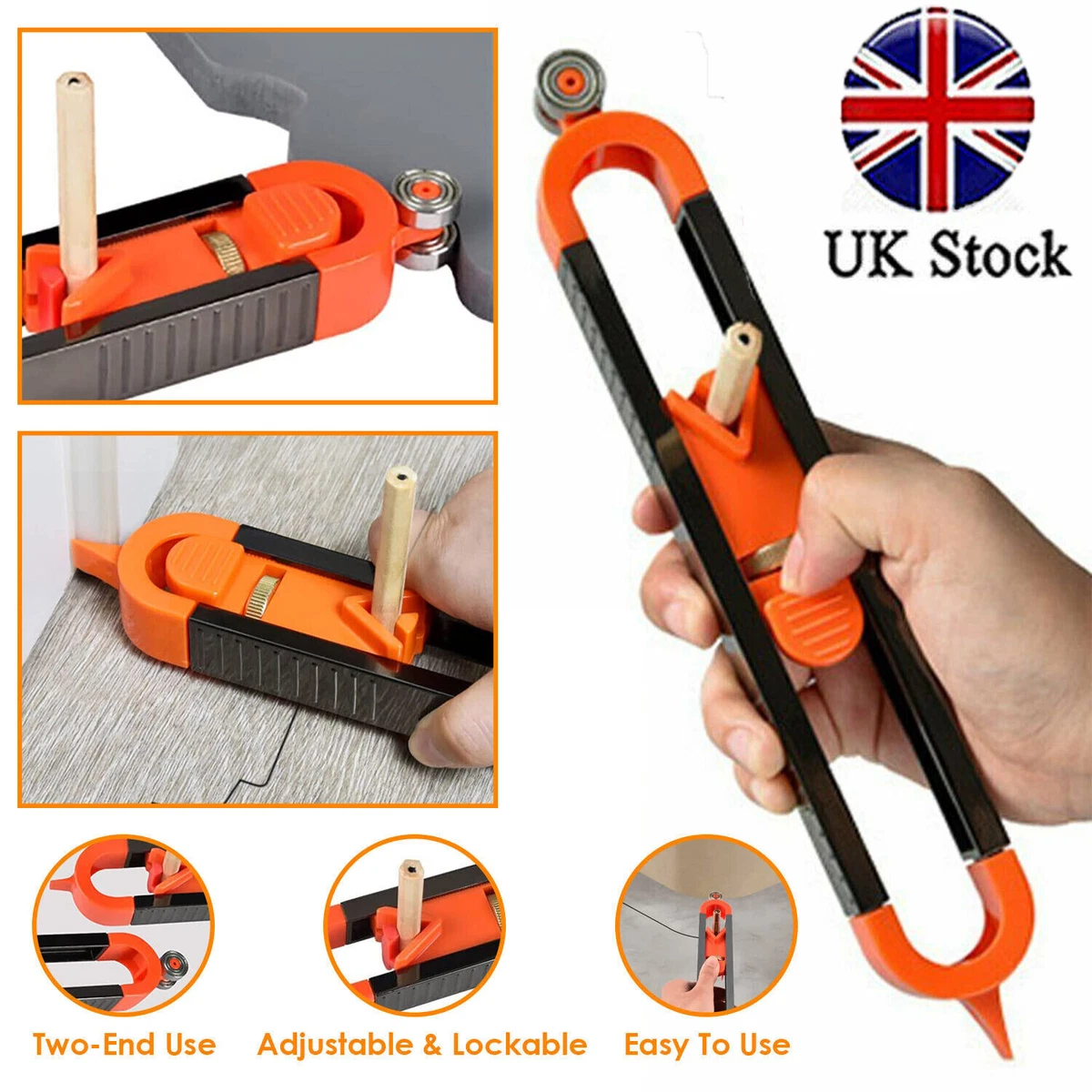 Profile Scribing Contour Gauge Ruler with Lock Precise Carpenter Measuring Tool