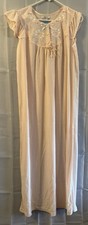 Vintage Layla Pink Nightgown Short Sleeve Grandma Modest NWT New Pearl Buttons