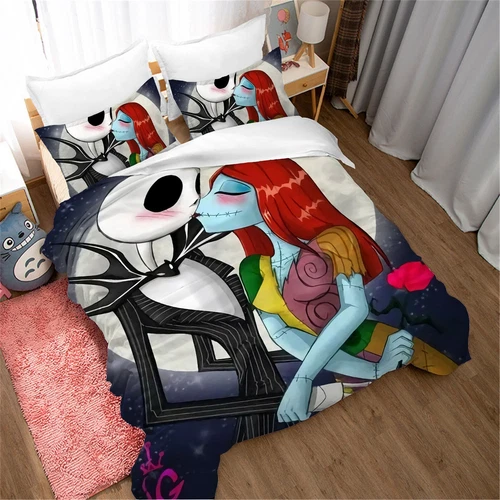 3D Skull Christmas Pattern Love Bedding Set | Christmas Gift | Christmas Decor