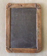 Antique SCHOOL-HOUSE STUDENT’S SLATE BOARD ~ 8”  X  10 3/4”  ~ Ca: Early 1900’s