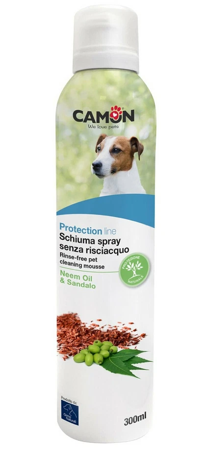 Camon Schiuma Shampoo a Secco Olio di Neem e Sandalo senza risciacquo 300 ml