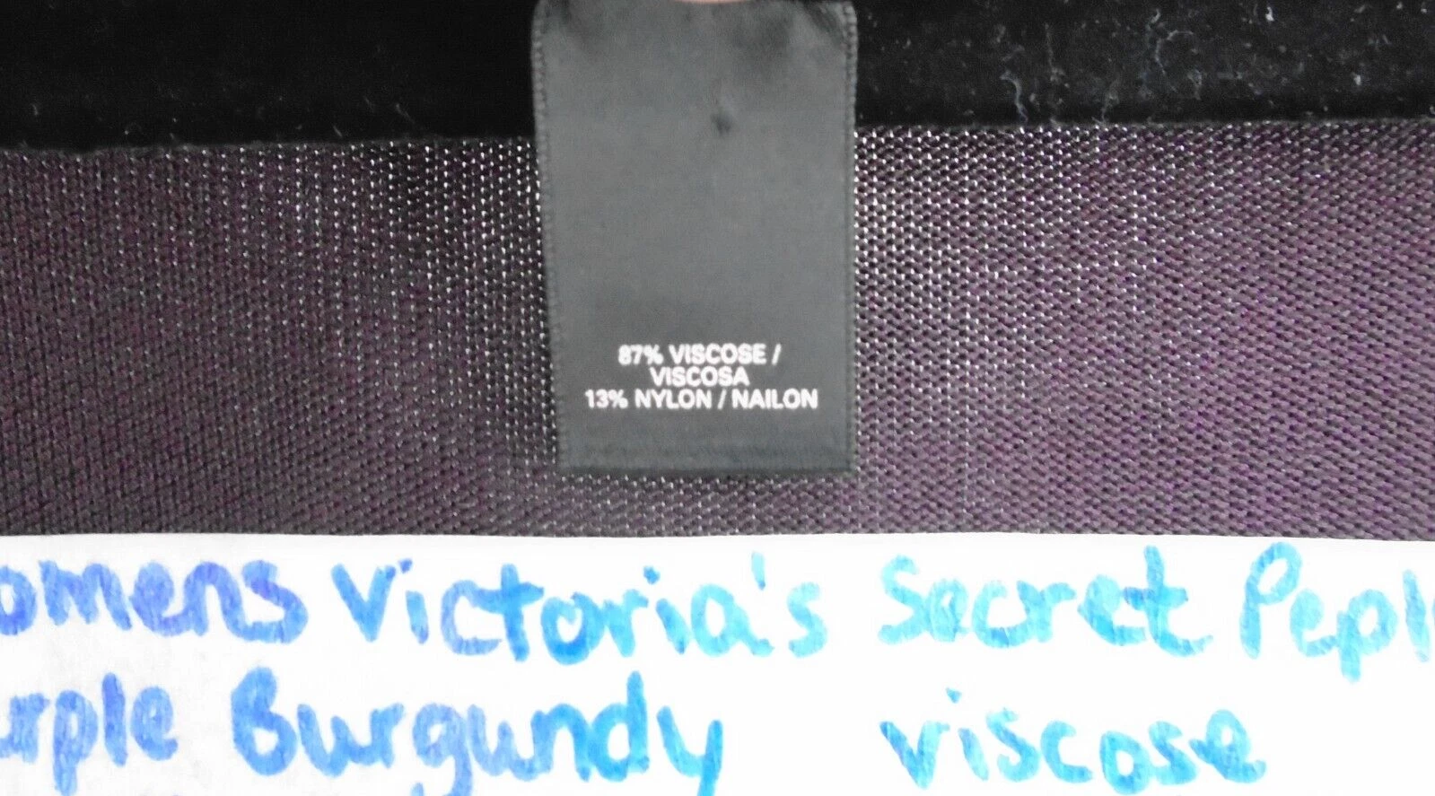 UNDERCOVER Abito Victoria's Secret PEPLUM viola misto viscosa manica lunga donna taglia S P