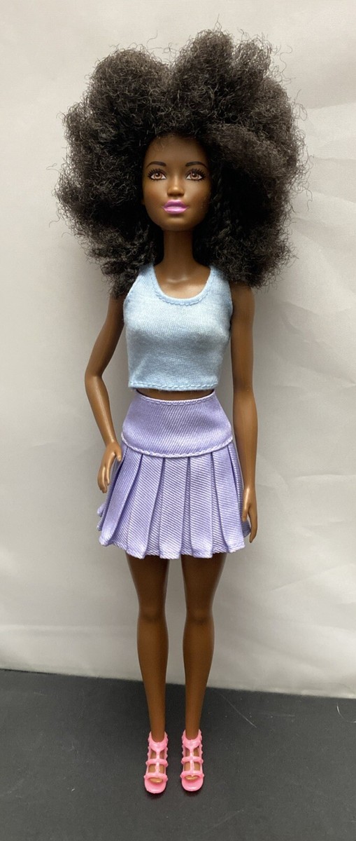 2014 2015 Barbie African American Curly Afro Braids Hair Fashionista Doll  MATTEL
