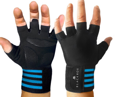 BLACKROX Fitnesshandschuhe V1 Blau XL Gymhandschuhe Krafttraining Bodybuilding