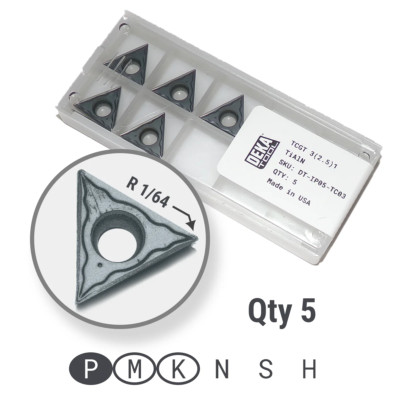 Deka Tool - TCGT 3(2.5)1 Inserts - For Steel Materials (B52 or B36)