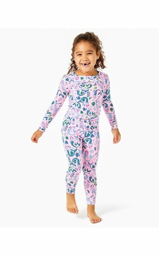 NEW Lilly Pulitzer GIRLS SAMMY PAJAMA SET Pink Blossom Girl Night Out Mermaid 14 - Picture 4 of 9