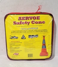 New !! Aervoe Safety Cone 28" Collapsible in Storage Case