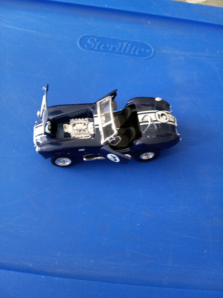VINTAGE 1/24 Ford Sunnyside Shelby Cobra 427 S/C 7718 Model Blue w Racing Stripe