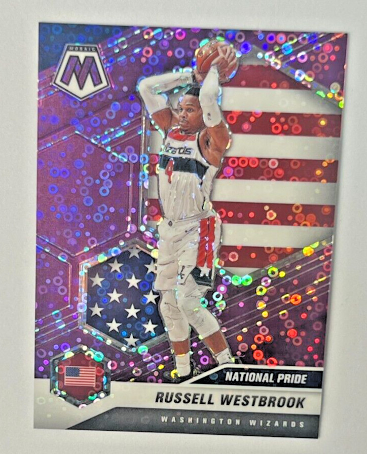 2020/21 Panini Mosaic RUSSELL WESTBROOK Purple Disco Prizm 17/50 #253 Wizards