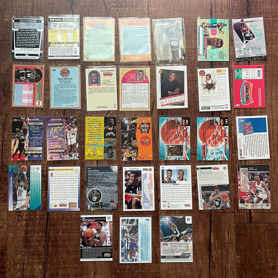 ENORME LOTE David Robinson San Antonio Spurs NBA 1991 Aros Topps Skybox 1992 Fleer Foto 2 de 4