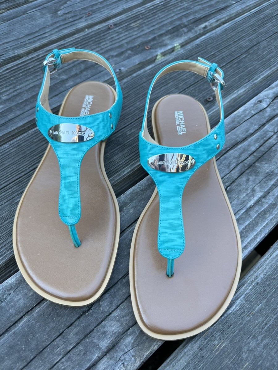 Michael Kors Women's Leather Turquoise Sandals Size 10 New | eBay