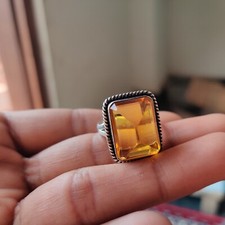 Awesome Citrine Gemstone Ring 925 Sterling Silver Statement Ring Handmade Ring