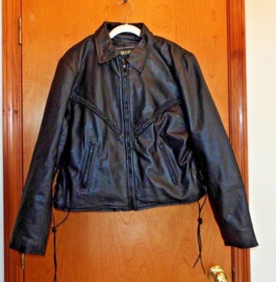 Women's Black Genuine Leather AMERICAN TOP Motorcycle Biker Racing Jacket Sz-2XL