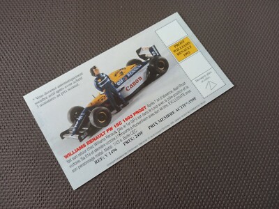 C.E.C Card   Williams Renault FW 15C 1993 Prost Very Good Condition