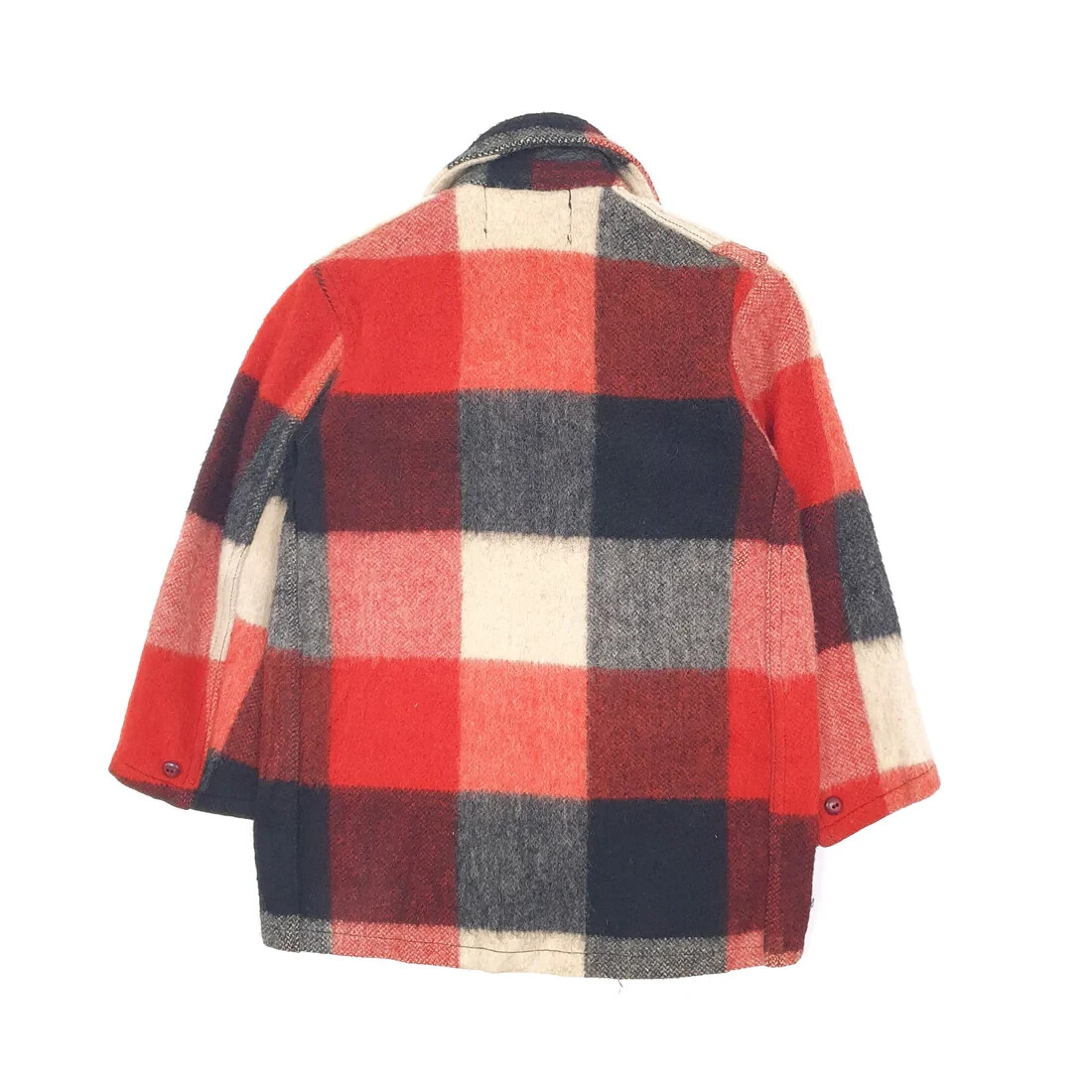THE BAY SPORTSWEAR Wool Jacket Coat Vintage 1950s Plaid Mackinaw Shacket XS image 4