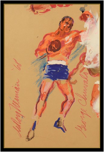 LeRoy Neiman Original Acrylic Painting On Board Signed Boxing Sport Framed Art - Picture 2 of 6