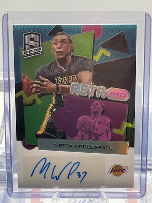 2022-23 Panini Spectra RetroSpect Autograph Metta World Peace Lakers