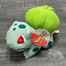 1999 Nintendo Play by Play Pokemon Bulbasaur 8" Plush Stuffed w/Original Tag