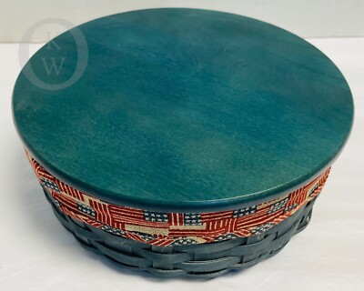 Longaberger 2007 9'' Round Keeping Basket Set*Blue*Lid & Food Container* Complete