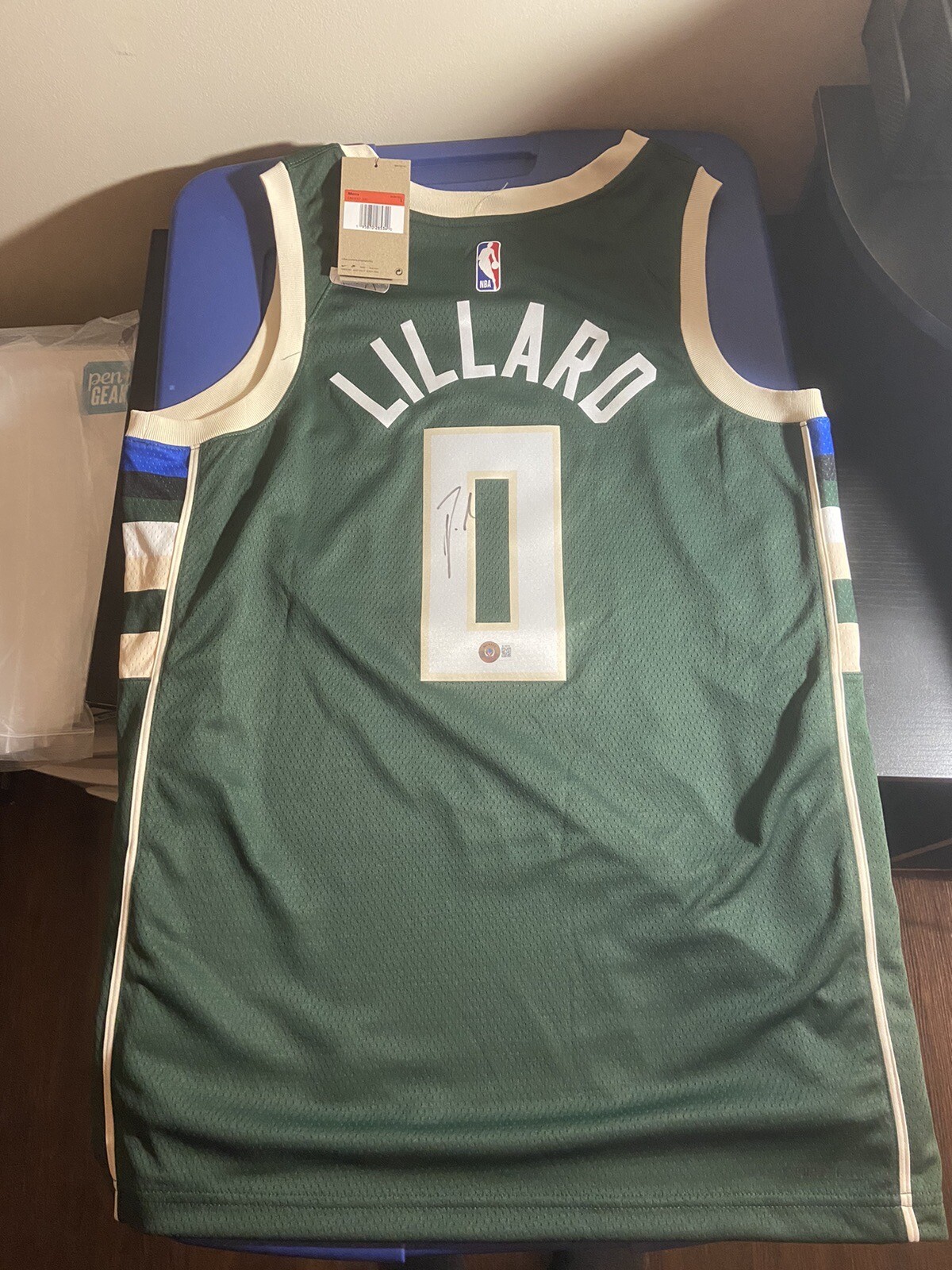 Damian Lillard Autographed Signed Milwaukee Bucks #0 Jersey Swingman 