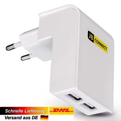 2 Port USB Netzteil universal Ladegerät Charger f. Handy PC Tablet 1, JB Connect