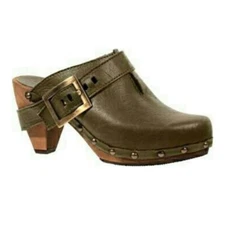 Sanita Isabell Clogs Olive Green EU 38 US 7 Casual Comfy